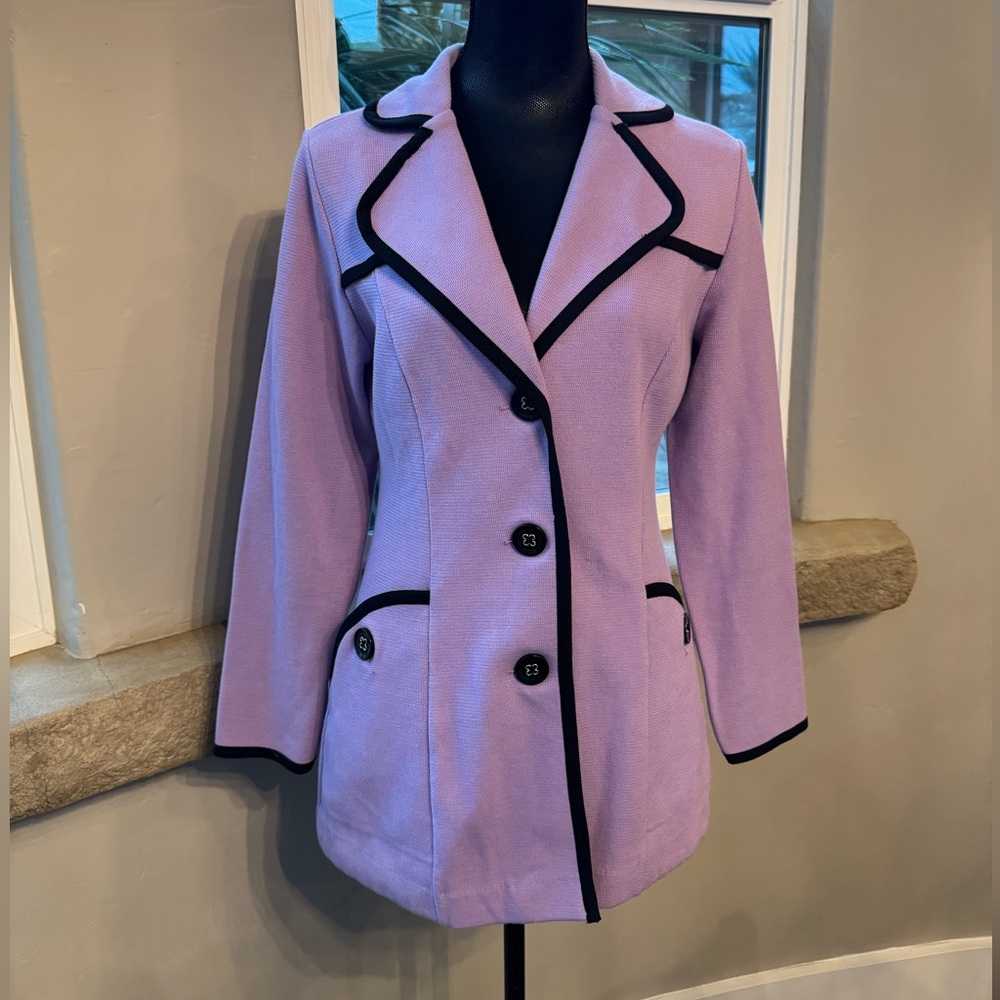 Pendleton Knit Button Front Periwinkle Blazer Women’s Size Small